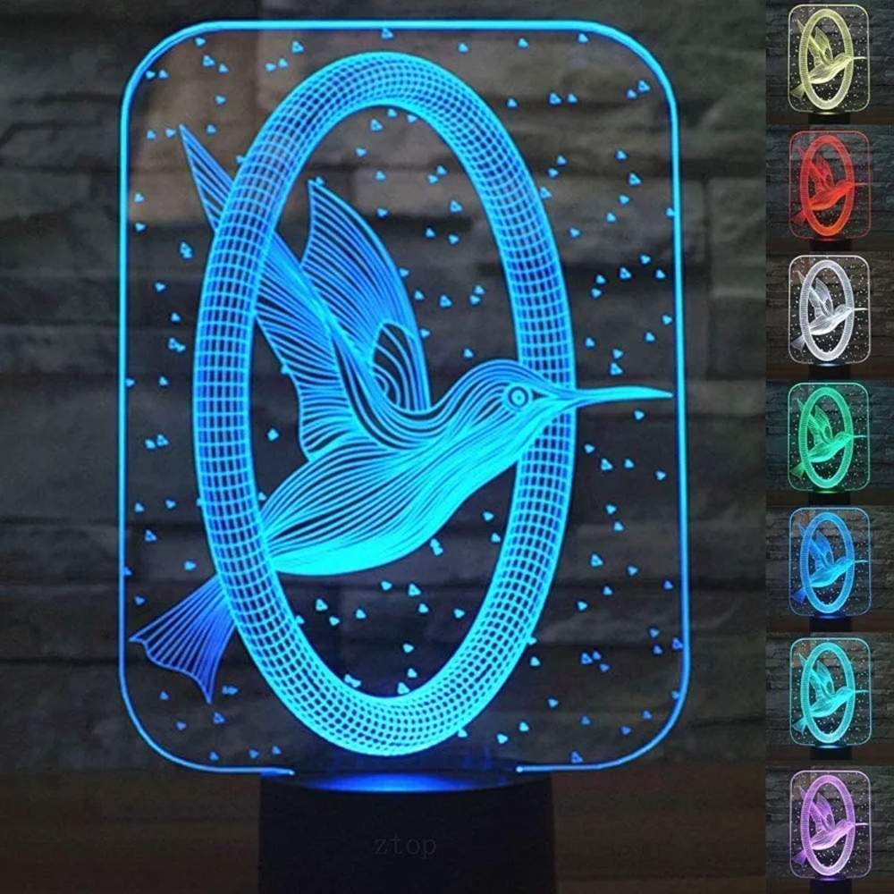 3D LED Hummingbird Night Light - Multicolor